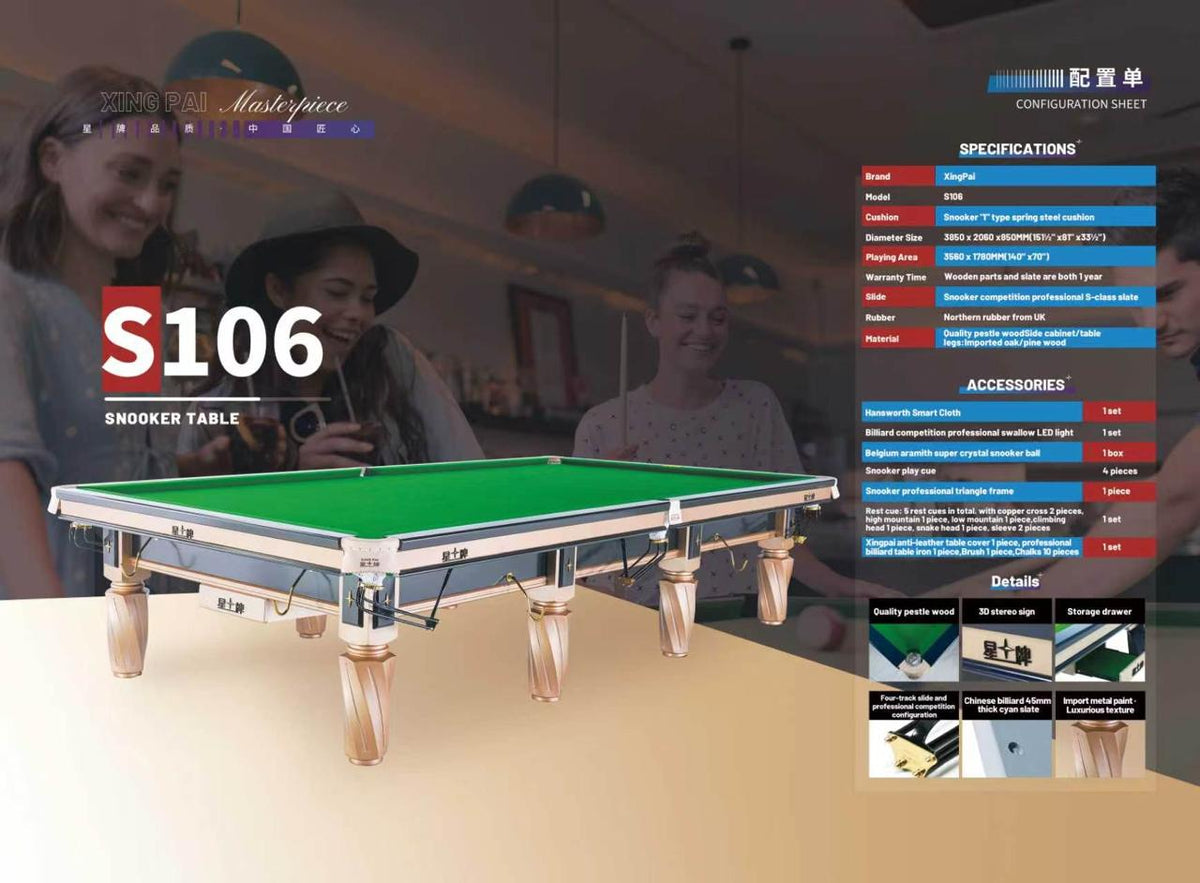 XingPai Star S106-12S Snooker Table